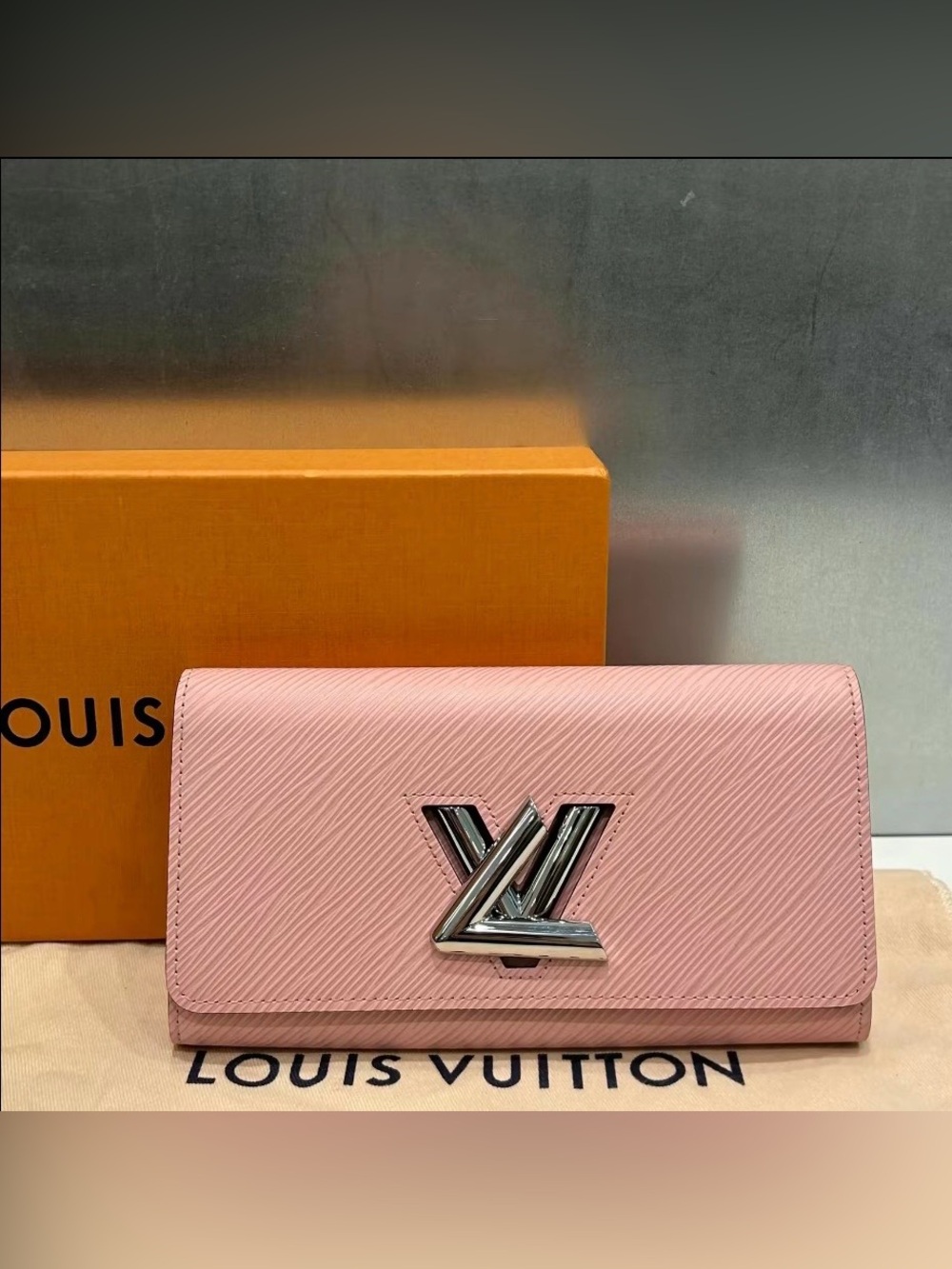 Louis Vuitton Pink Epi Leather Long Wallet with Silver LV Emblem
